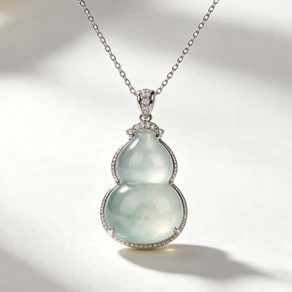 Translucent Jade Gourd Pendant Necklace